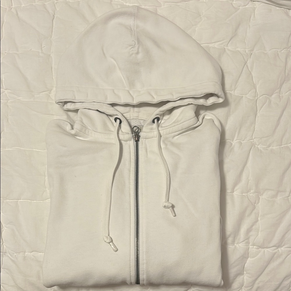 American Eagle White Zip-Up Hoodie